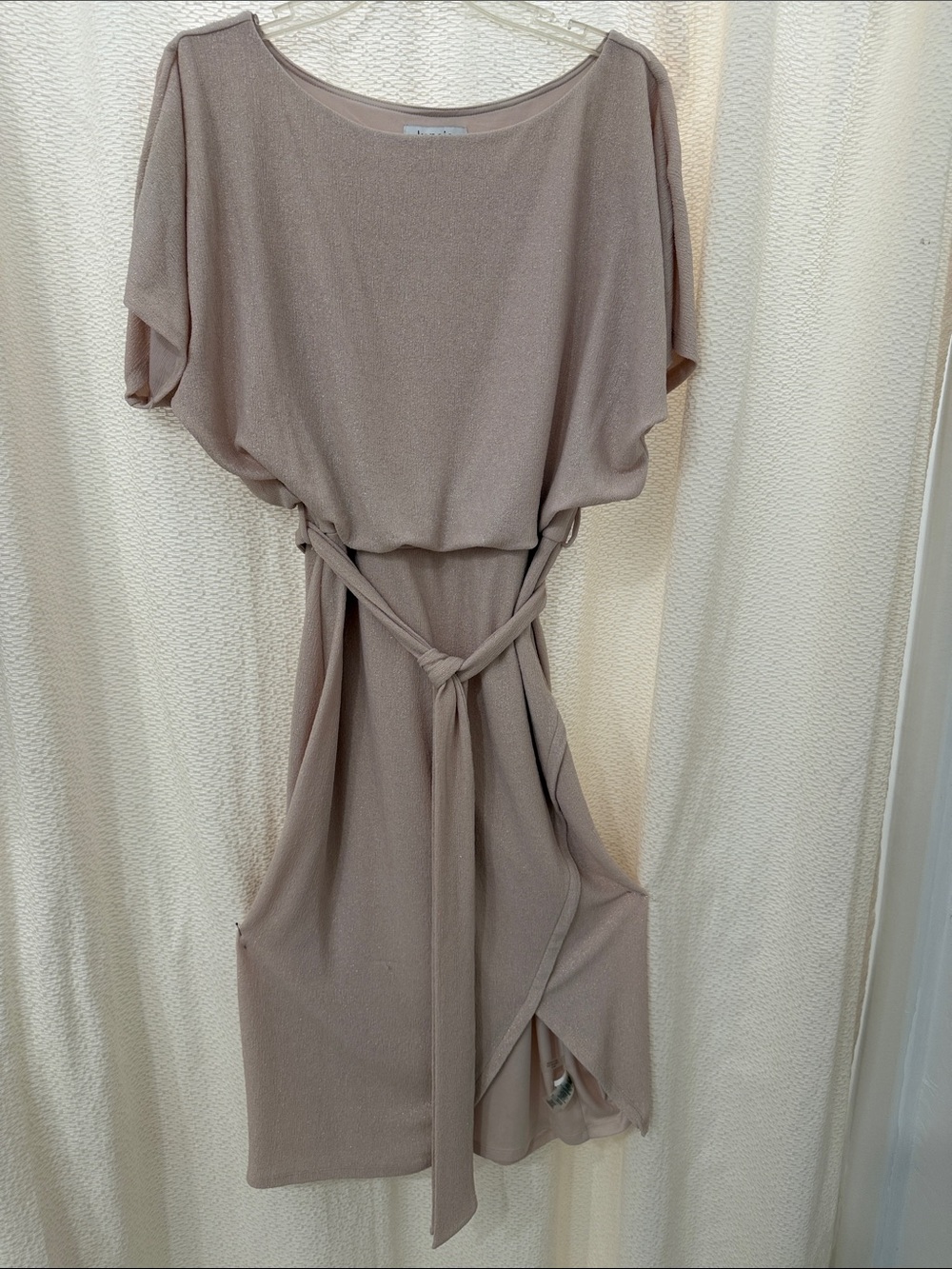 kensie Blush Taupe Tie-Waist Dress
